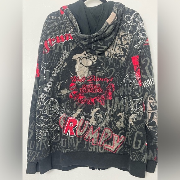 Disney Black and Red Grumpy Dwarf Zip-Up Hoodie - Picture 6 of 6